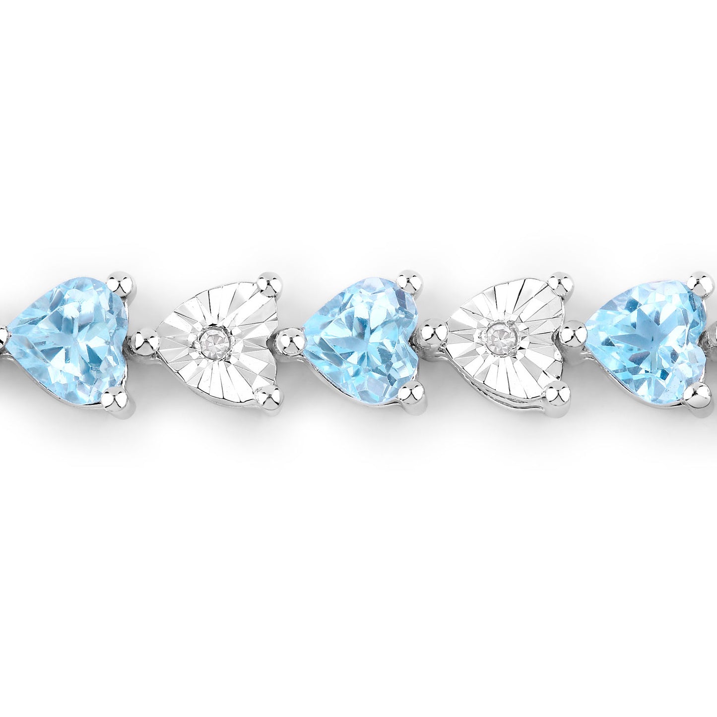 Blue Topaz Tennis Bracelet Diamonds 7.6 Carats Sterling Silver