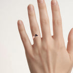 Garnet Bat Ring 0.3 Carats Gold Plated Silver