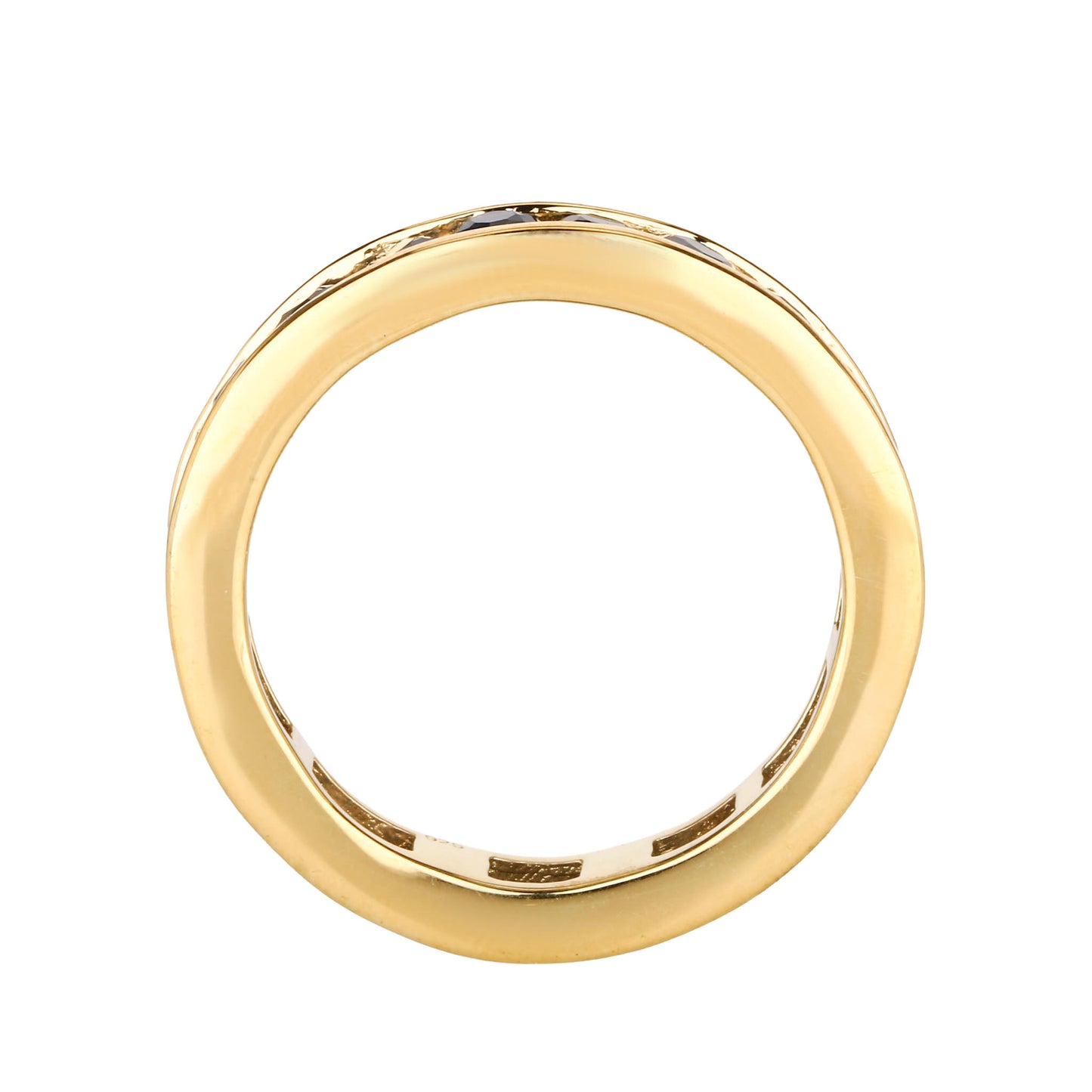 Natural Blue Sapphire Eternity Band Ring 2.86 Carats Gold Plated Silver