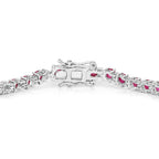 Ruby Bracelet With Diamonds 5.52 Carats 14K White Gold