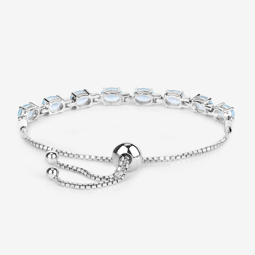 Blue Topaz Bracelet 7.58 Carats Sterling Silver