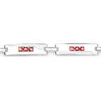Orange Sapphire Tennis Bracelet 2.5 Carats Sterling Silver
