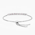 Ruby Bracelet With White Topaz 1.22 Carats Sterling Silver