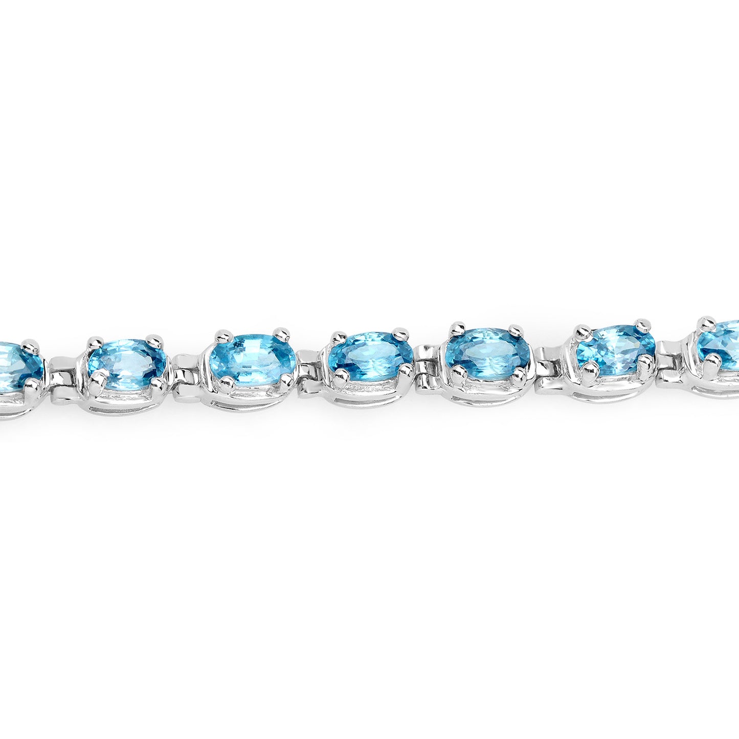 Blue Zircon Tennis Bracelet 7.9 Carats Silver