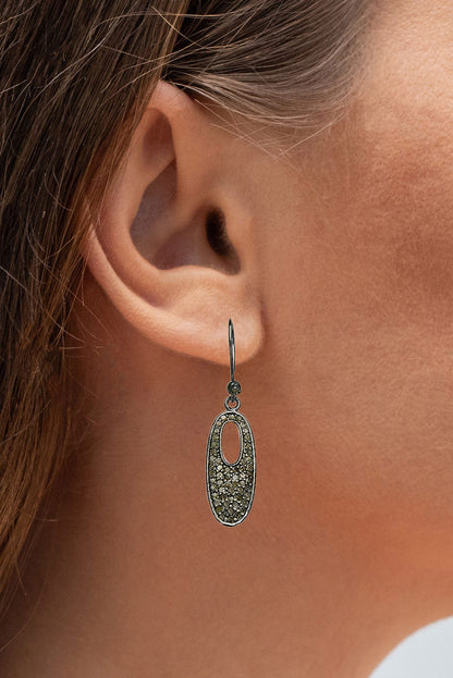 Diamond Cluster Earrings 1.32 Carats Sterling Silver