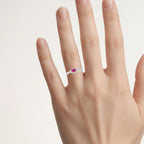 Ruby Ring With Diamonds 0.38 Carats 14K White Gold
