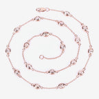 Morganite Necklace 4.84 Carats Gold Plated Silver