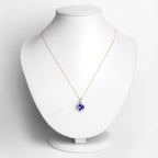 Natural Tanzanite Pendant With Diamonds 2.52 Carats 14K Yellow Gold