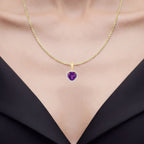 Amethyst Pendant With White Topaz 4.74 Carats Gold Plated Silver