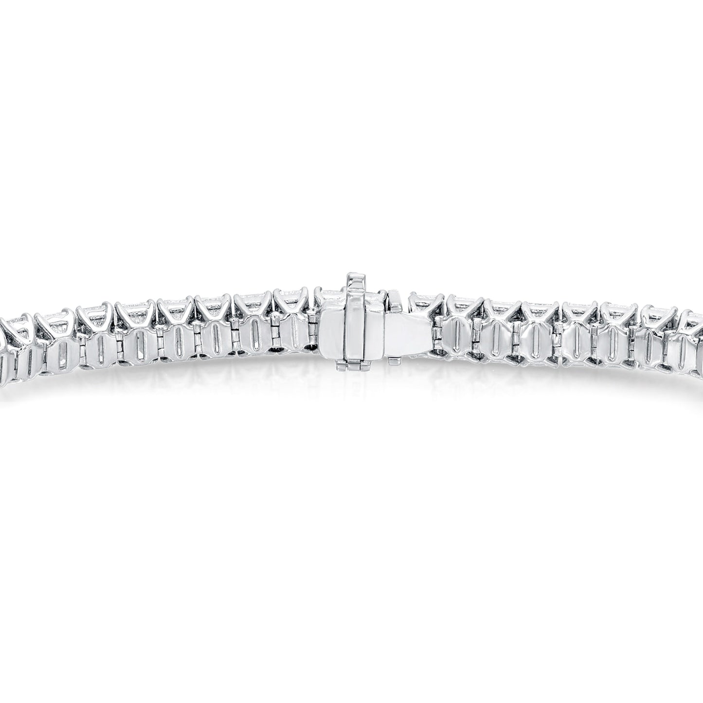 Important Emerald Cut Diamond Tennis Bracelet 20.32 Carats 51 Diamonds 18K Gold