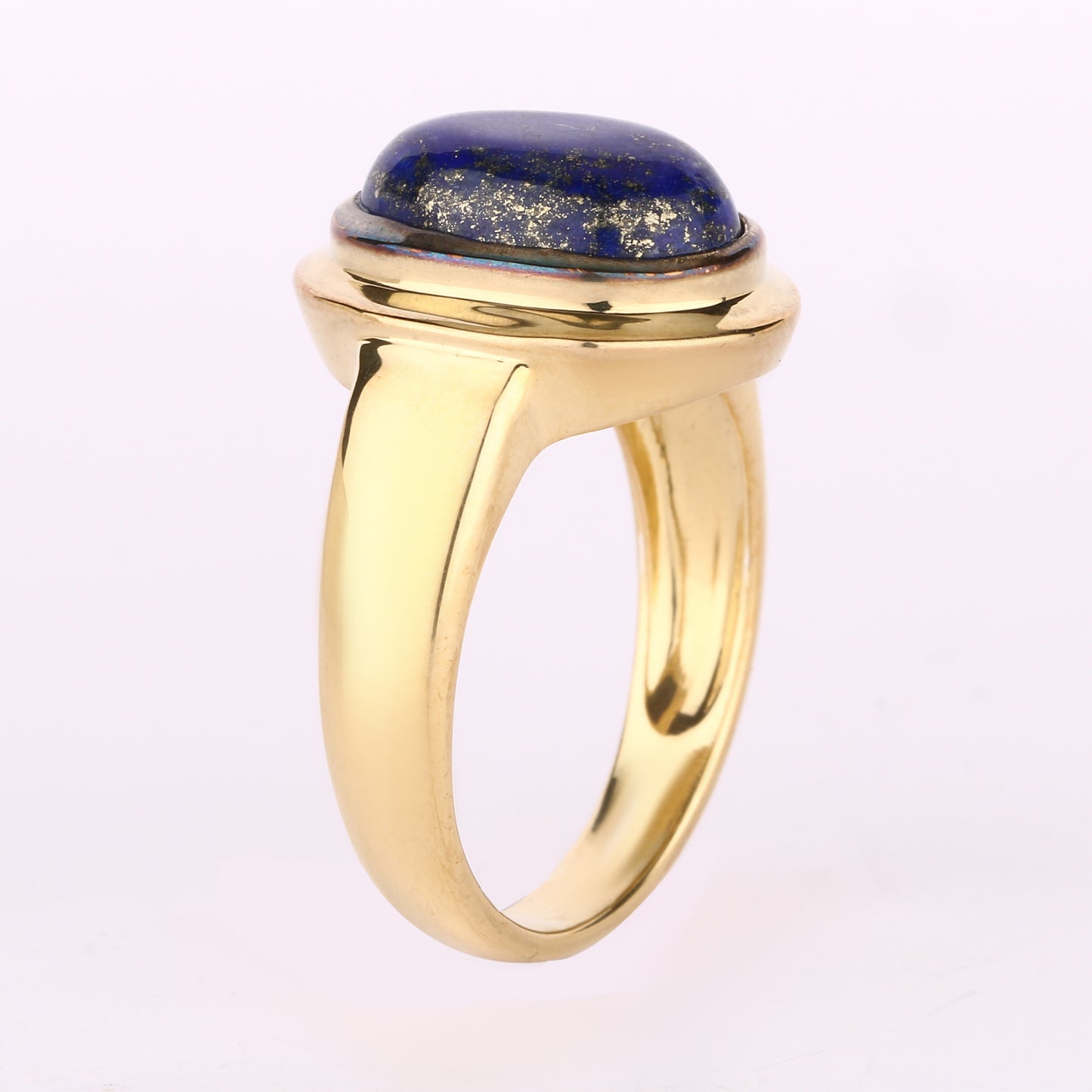 Lapis Ring 5 Carats Gold Plated Silver