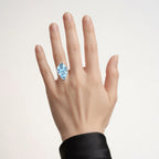 Multicolor Topaz Ring With White Zircon 6.76 Carats Sterling Silver