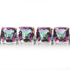 Rainbow Quartz Tennis Bracelet 48.9 Carats Sterling Silver