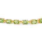 Peridot Tennis Bracelet 9.02 Carats Gold Plated Silver
