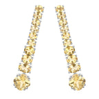 Citrine Dangle Earrings 7.2 Carats 18K White Gold Plated Silver