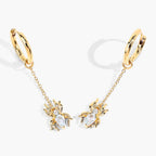 Blue Topaz Spider Earrings 0.54 Carats Gold Plated Silver