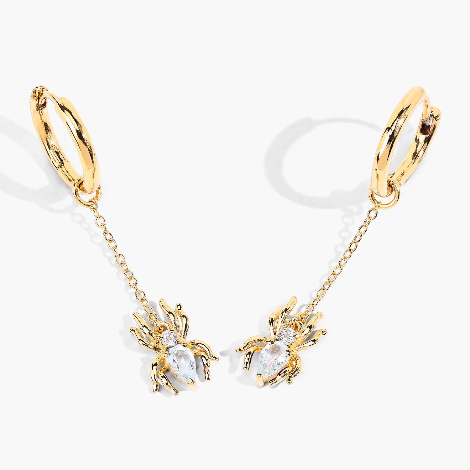 Blue Topaz Spider Earrings 0.54 Carats Gold Plated Silver