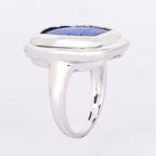 Lapis Ring 14.06 Carats Sterling Silver