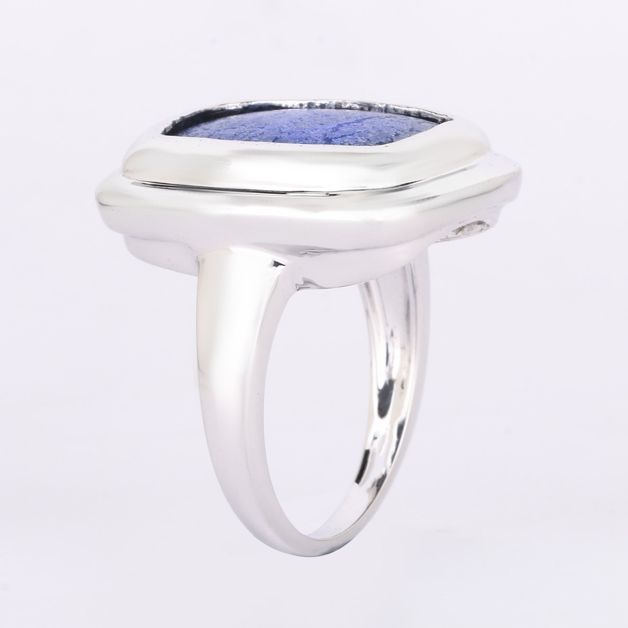 Lapis Ring 14.06 Carats Sterling Silver