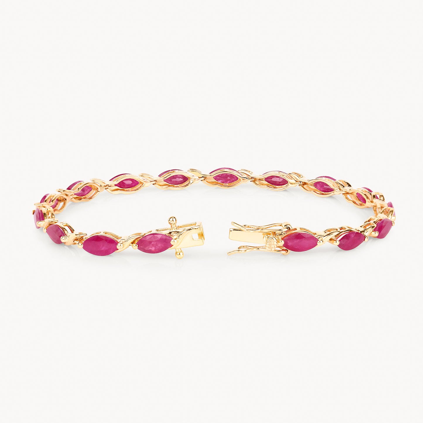 Ruby Bracelet 7.98 Carats 10K Yellow Gold
