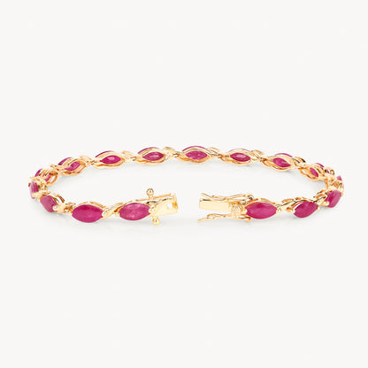 Ruby Bracelet 7.98 Carats 10K Yellow Gold