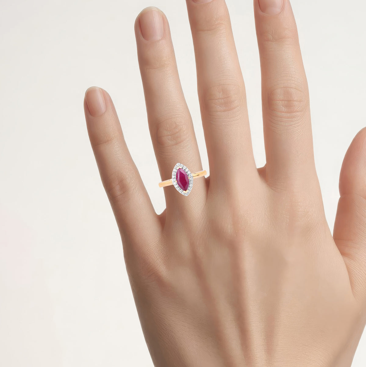 Ruby Ring With Diamonds 1.54 Carats 14K Yellow Gold