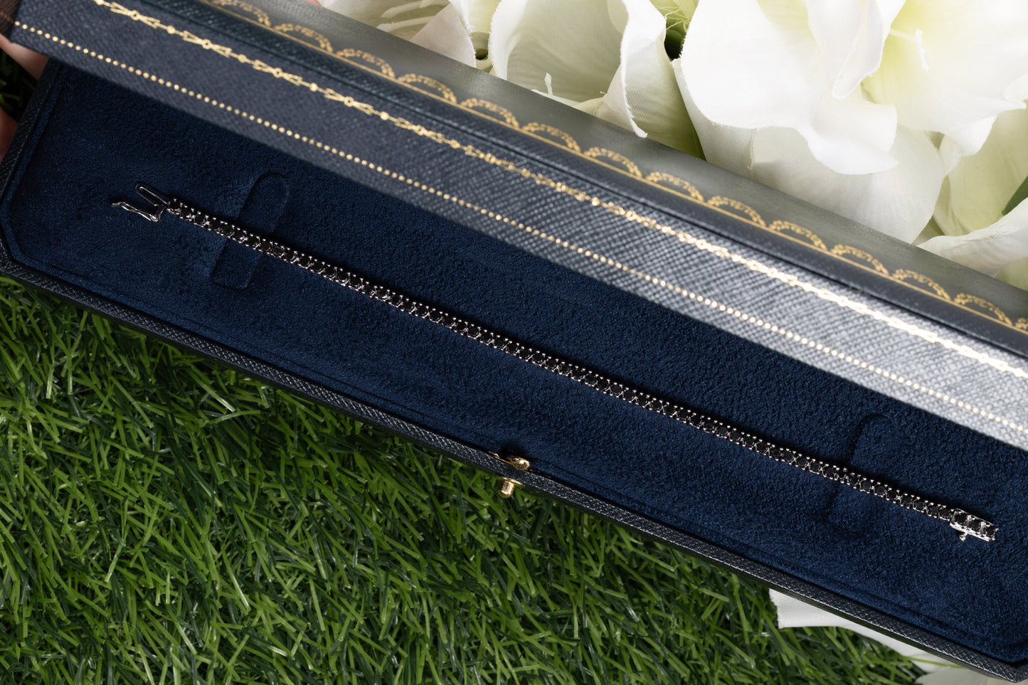 Black Diamond Tennis Bracelet 3.15 Carats Sterling Silver