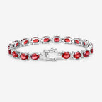 Garnet Tennis Bracelet 15.2 Carats Sterling Silver