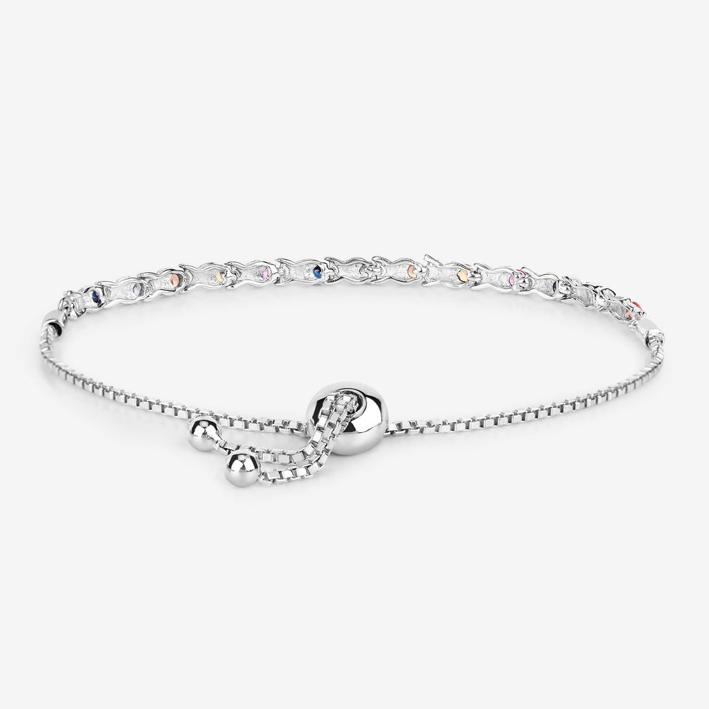 Multicolor Sapphire Bracelet 0.78 Carats Sterling Silver