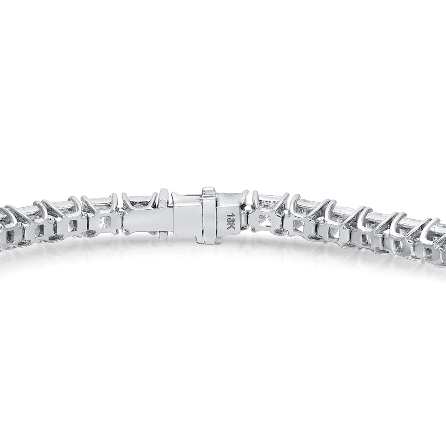 Princess Cut Diamond Tennis Bracelet 17 Carats 18K White Gold