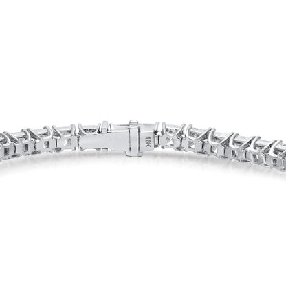 Princess Cut Diamond Tennis Bracelet 17 Carats 18K White Gold