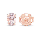 Morganite Stud Earrings 0.78 Carats Gold Plated Silver