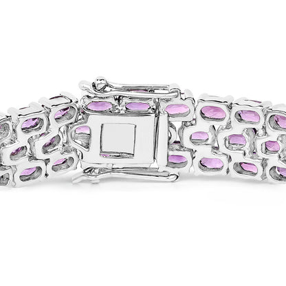 Amethyst Tennis Bracelet 18.6 Carats Sterling Silver