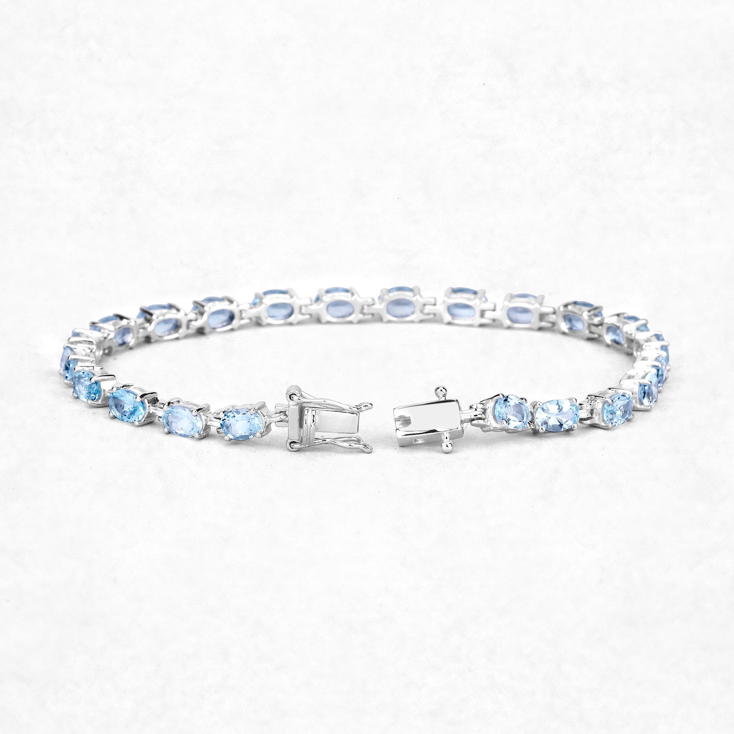Blue Topaz Bracelet 10.7 Carats Sterling Silver