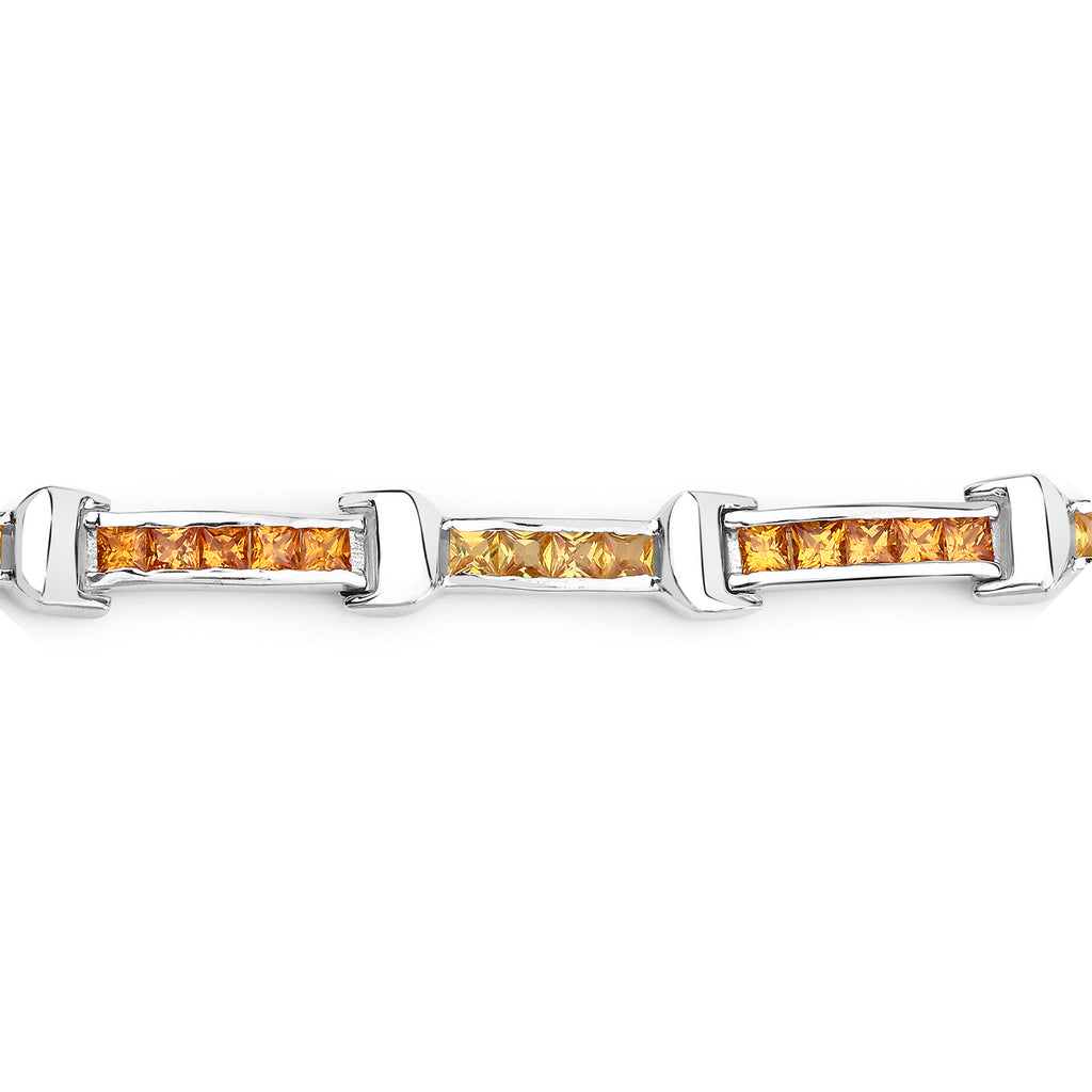 Multicolor Sapphire Tennis Bracelet 6.44 Carats Sterling Silver