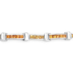 Multicolor Sapphire Tennis Bracelet 6.44 Carats Sterling Silver