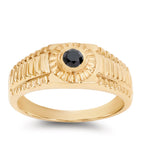 Black Diamond Ring 14K Yellow Gold Plated Silver