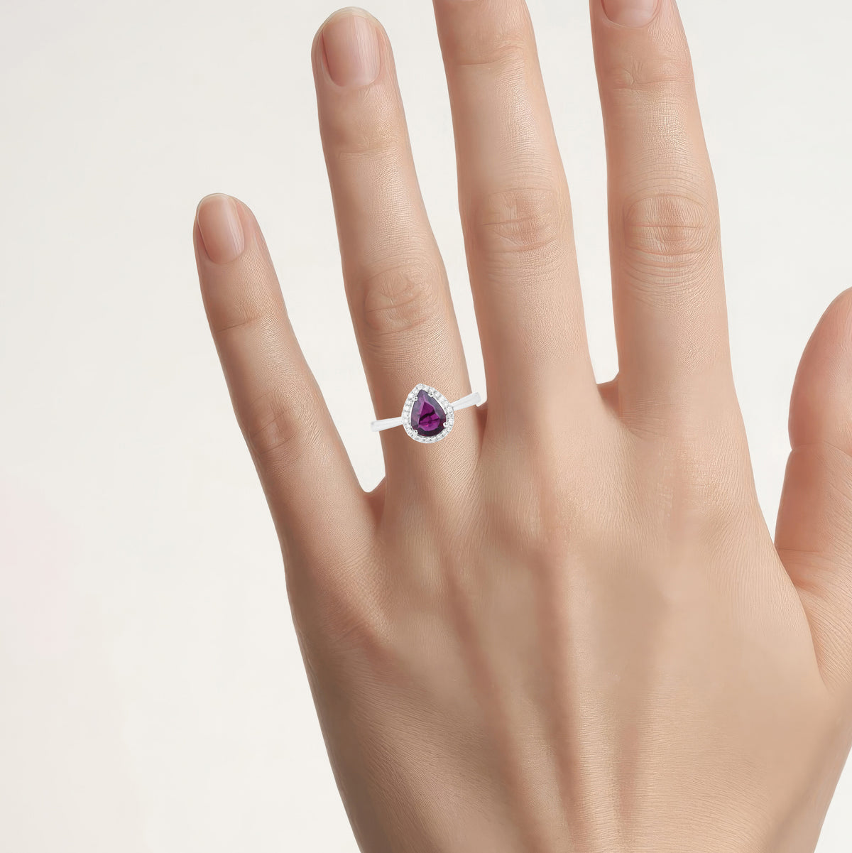Ruby Ring With Diamonds 1.28 Carats 14K White Gold