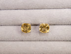 Citrine Stud Earrings 5.78 Carats Sterling Silver