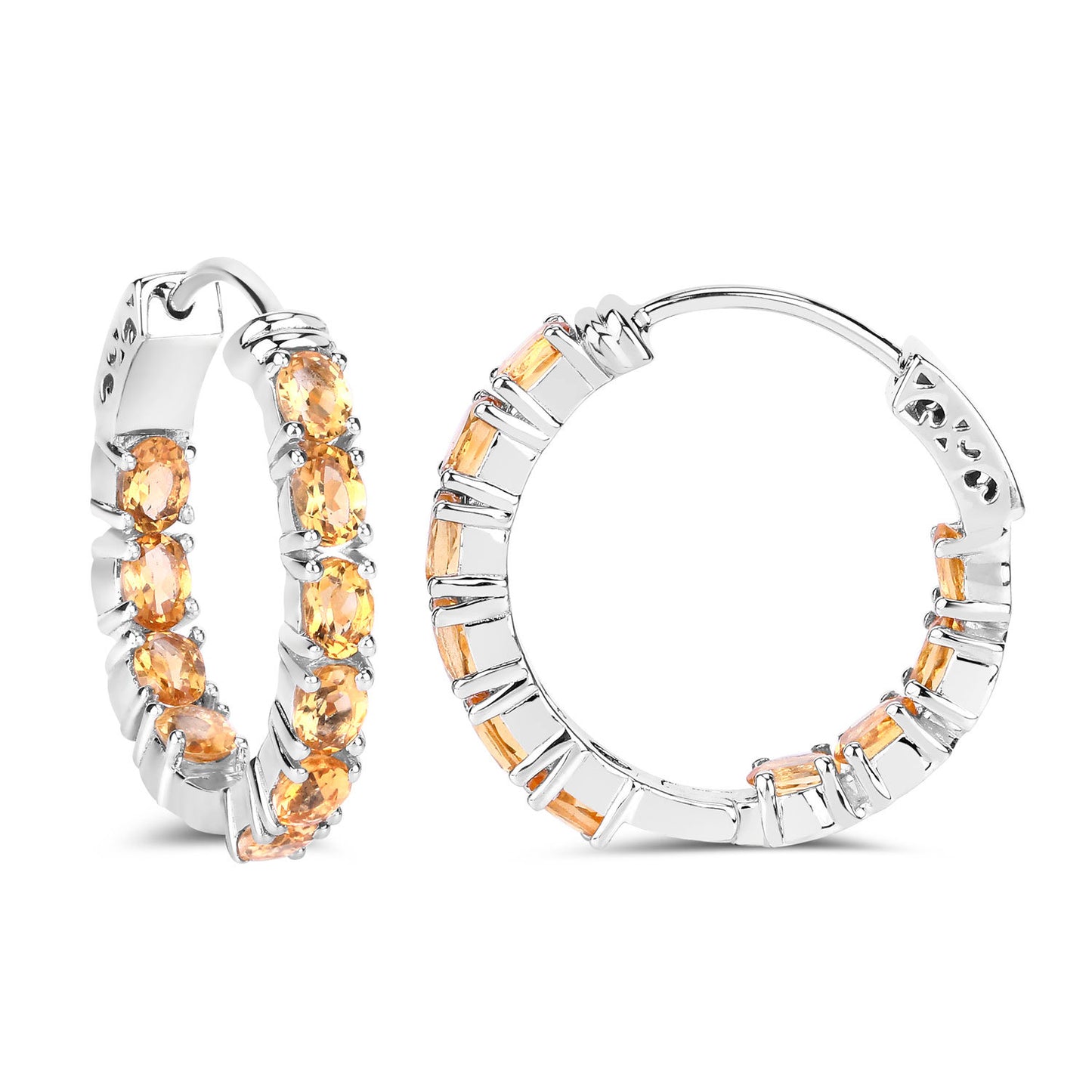 Citrine Earrings 3.18 Carats Sterling Silver