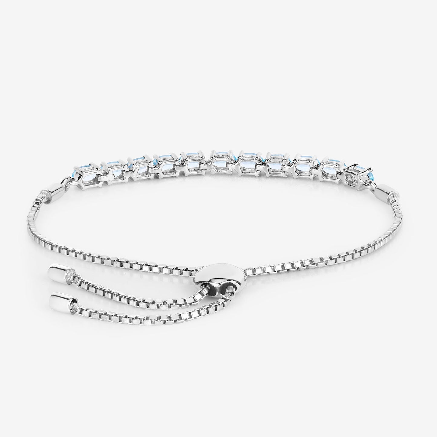 Blue Topaz Bracelet 2.74 Carats Sterling Silver