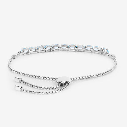Blue Topaz Bracelet 2.74 Carats Sterling Silver