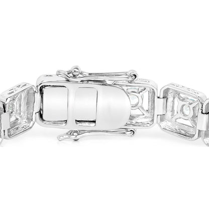Aquamarine Tennis Bracelet 4.4 Carats Silver