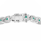 Emerald Tennis Bracelet 2.3 Carats 18K White Gold Plated Silver