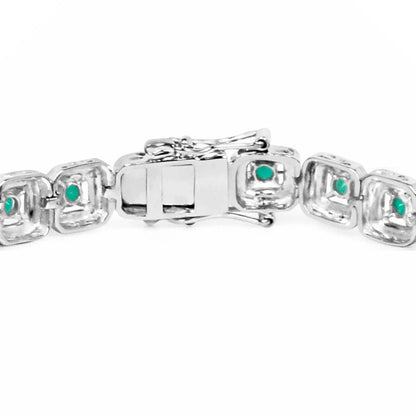 Emerald Tennis Bracelet 2.3 Carats 18K White Gold Plated Silver