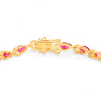Ruby Bracelet With Diamonds 6.76 Carats 14K Yellow Gold