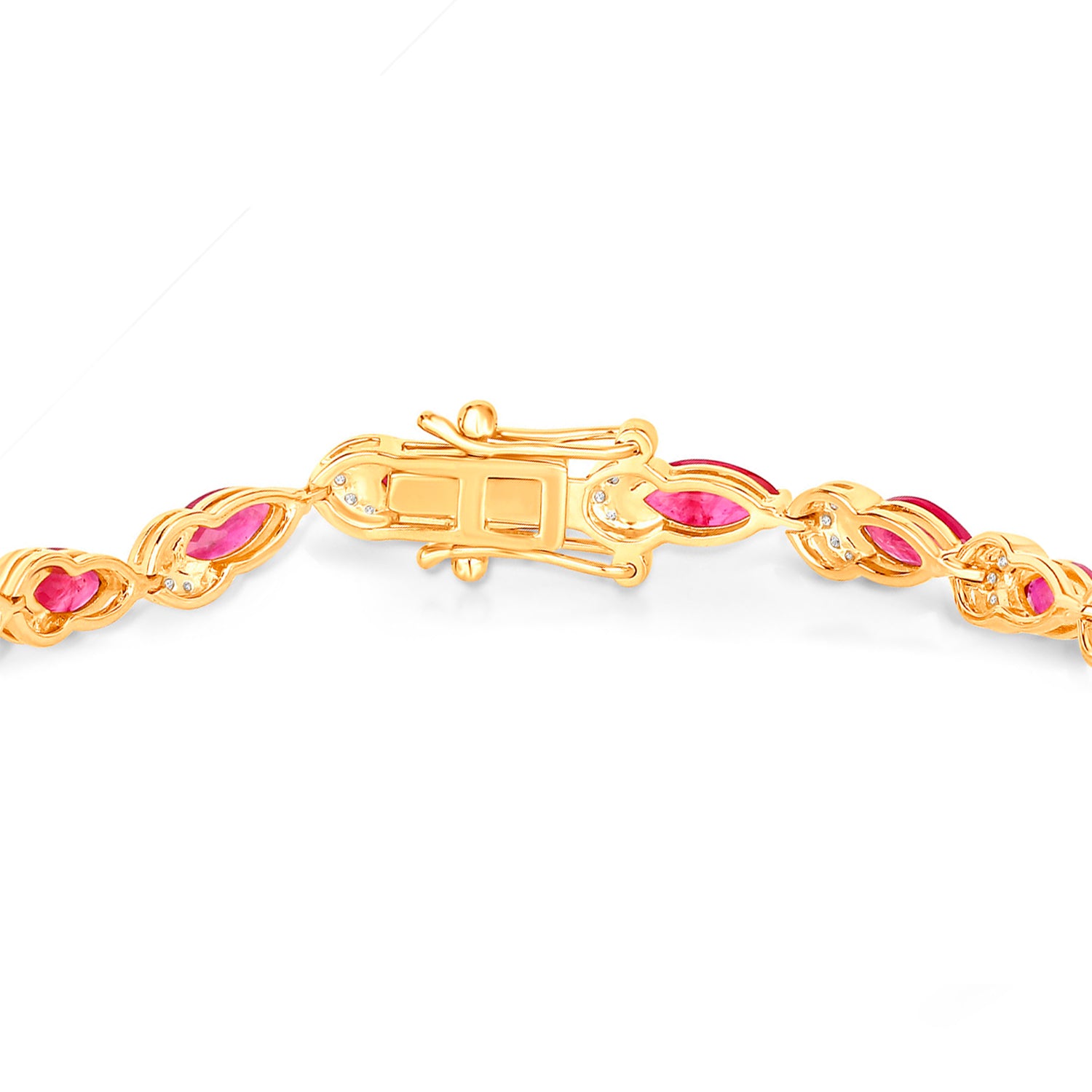 Ruby Bracelet With Diamonds 6.76 Carats 14K Yellow Gold