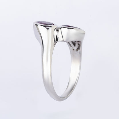 Purple Garnet Ring 2 Carats Sterling Silver