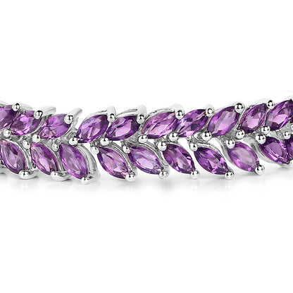 Amethyst Tennis Bracelet 13.7 Carats Sterling Silver