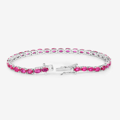 Ruby Bracelet 9.16 Carats 10K White Gold